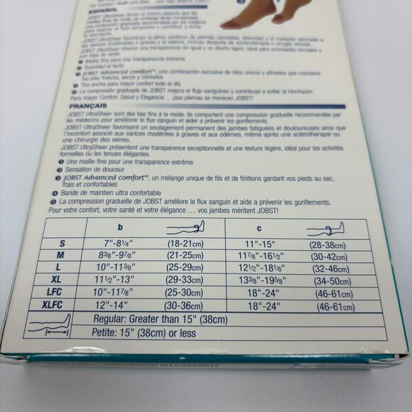 Jobst Compression Stockings 20-30 mmHg L Knee High Open Toe Ultra Sheer Natural - Picture 9 of 9